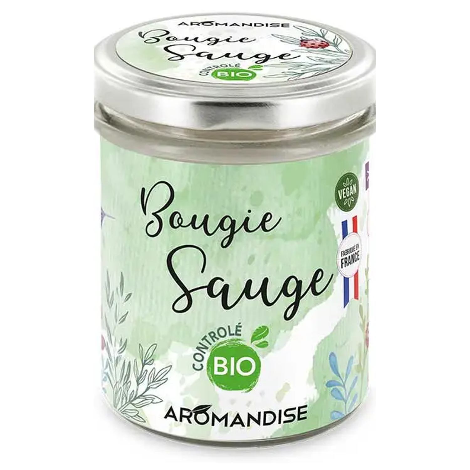 Duftlys Salvie Kokoslys Økologisk - 150 gram - Aromandise