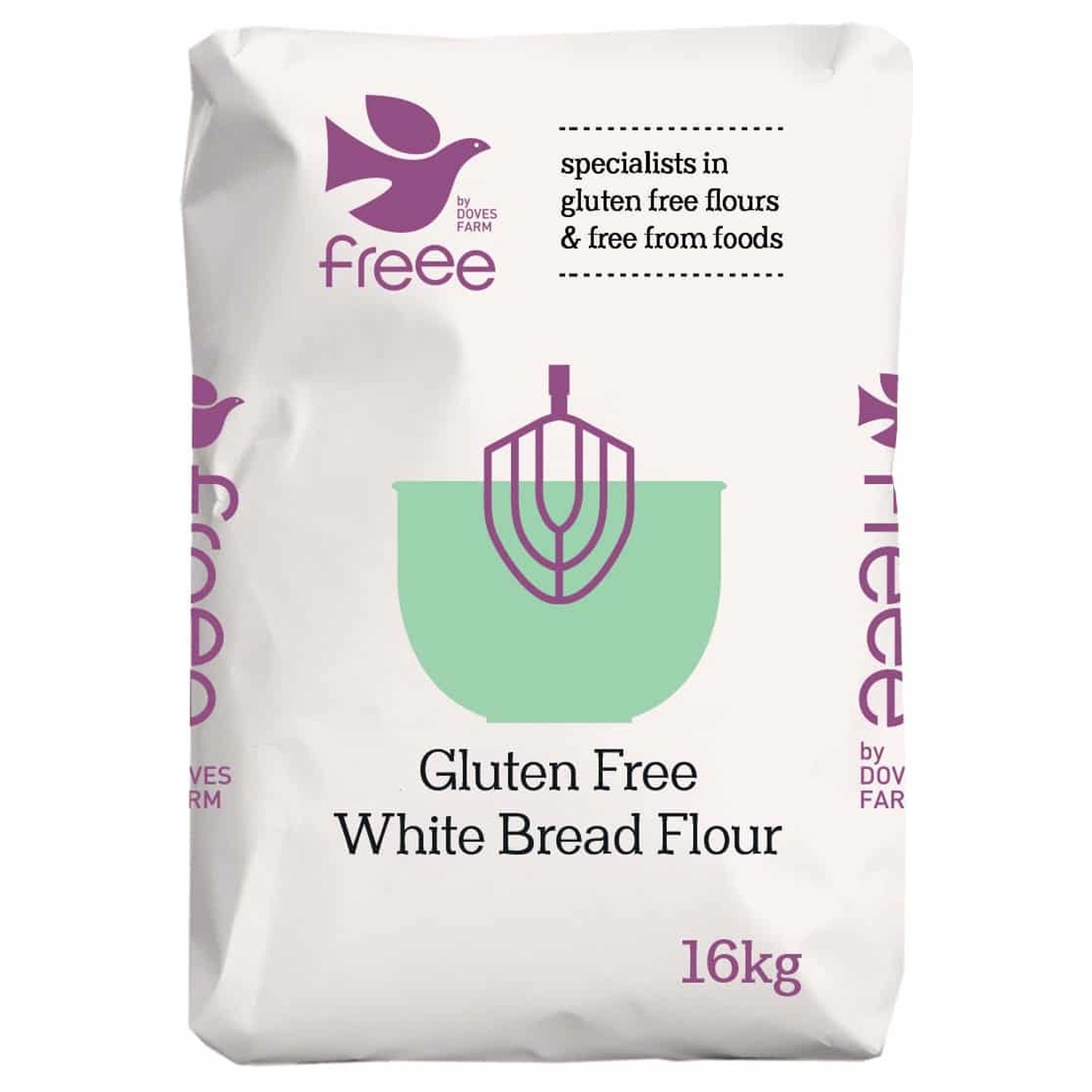 Glutenfri Hvid Brødblanding - 16 kg - Freee/Doves