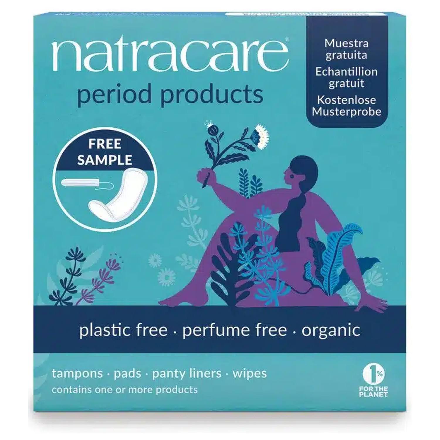Prøvepakke med bind, trusseindlæg og tamponer Økologisk - Natracare