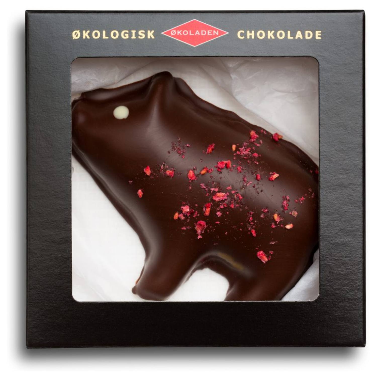 Marcipangris med Hindbær Økologisk - 40 gram - Økoladen