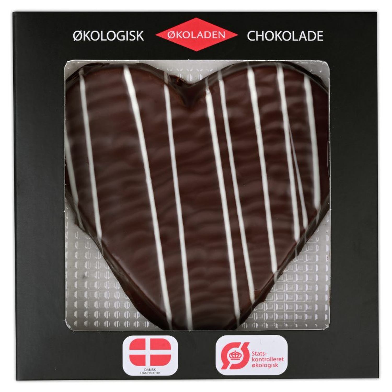 Marcipanhjerte med Mørk Chokolade 72% Økologisk - 40 gram - Økoladen