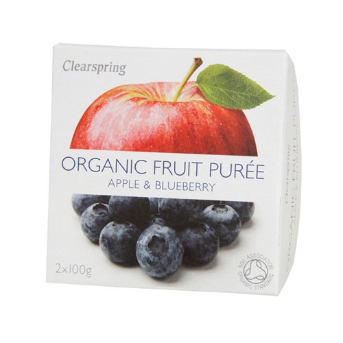 Frugtpuré Blåbær/æble Økologisk- 200 gr