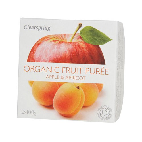 Frugtpuré Abrikos/æble Økologisk- 200 gr - Clearspring