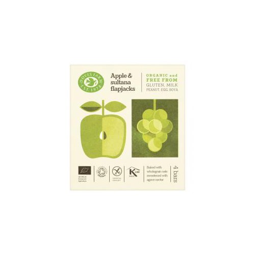 Apple & Sultana Flapjack Økologisk 4 pak - 140 gram - Doves - Mindst holdbar til : 20-03-2024