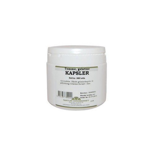 Gelatine kapsler tomme - 360 stk