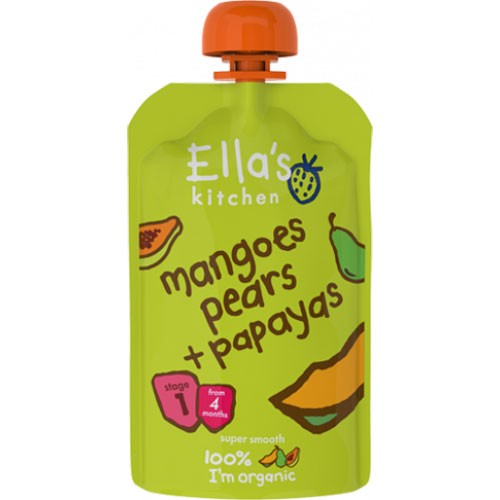 Babymos mango, pære, papaya - 120 gram - Ellas Kitchen