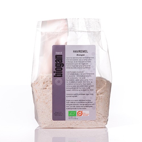 Havremel fuldkorn Økologisk  - 500 gram - Biogan