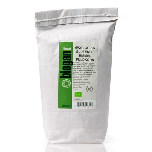 Rismel fuldkorn glutenfri Italien Økologisk - 1 kg - Biogan - DISCOUNT PRIS