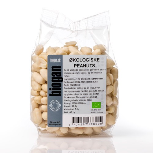 Peanuts rå Økologisk - 200 gr - Biogan