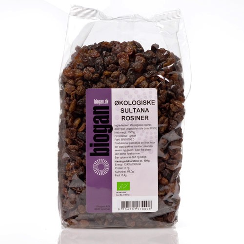 Rosiner sultanas Økologisk- 1 kg - Biogan