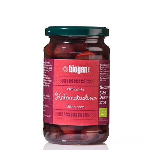 Oliven kalamata uden sten Grækenland Økologisk- 340 gr - Biogan - DISCOUNT PRIS