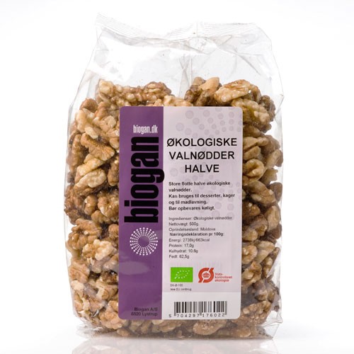 Valnødder halve Ukrainske Økologisk- 500 gr - Biogan - DISCOUNT PRIS