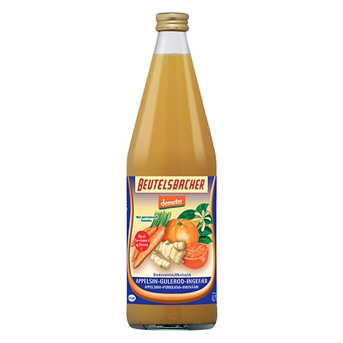 Billede af Appelsin-Gulerod-Ingefærsaft Økologisk - 750 ml - Beutelsbacher Demeter