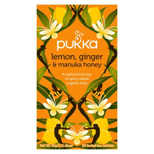 Lemon, Ginger & Manuka honey te Økologisk - 20 br - Pukka 