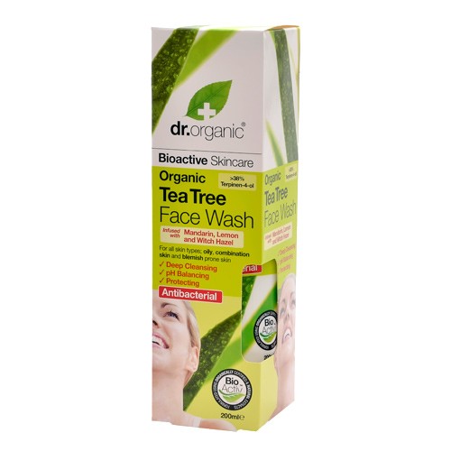Billede af Face wash tea tree - 200 ml - Dr. Organic hos Økologisk-Supermarked