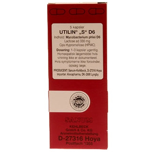 Utilin S D6 kapsler (rd), 5 kap - 5 Kapsler