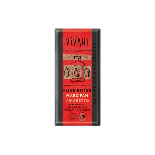 Vivani mørk marcipan amaretto Økologisk - 100 gram -  Vivani