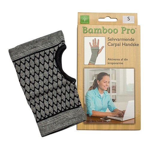Carpal handske, selvvarmende Str. S  - 1 styk - Bamboo Pro