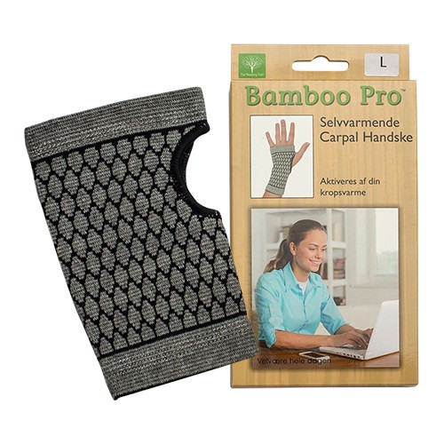 Carpal handske, selvvarmende Str. L   - 1 styk - Bamboo Pro