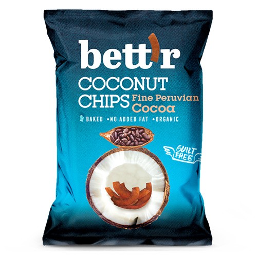 Kokoschips med fin peruvian kakao - 40 gram - Bett\'r