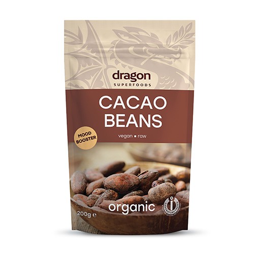 Kakao Bønner Økologisk - 200 gram - Dragon Superfoods