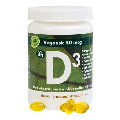 Billede af D3 vitamin 50 mcg vegansk - 90 kapsler