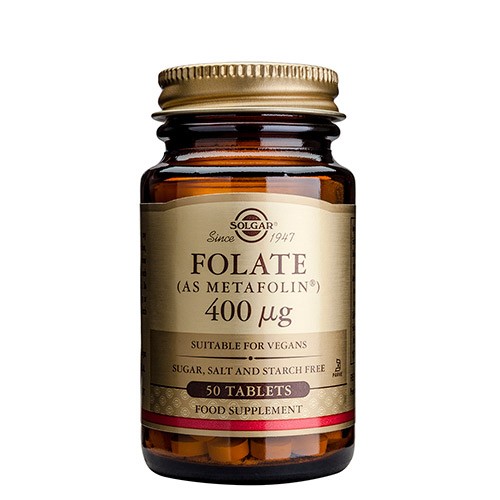 Folat (Metafolin) 400ug - 50 tabletter - Solgar