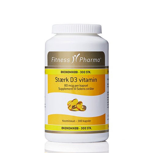 Stærk D3 vitamin - 300 kapsler - Fitness Pharma
