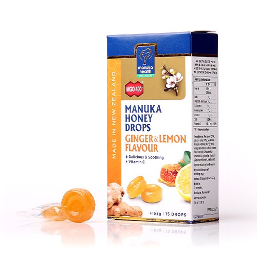 Billede af Manuka honey drops, Ginger & Lemon - 65 gram - Manuka Health