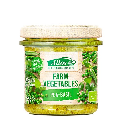 Billede af Farm Vegetable Ærter & Basilikum Økologisk - 135 gram - Allos