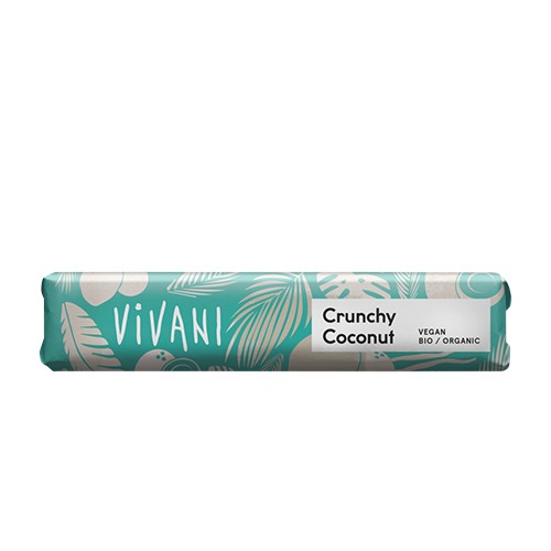Sprød kokos chokoladebar Økologisk - 35 gram - Vivani 
