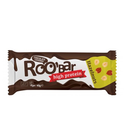 Choko hasselnødde protein Økologisk Roobar - 40 gram - ROO\'bar