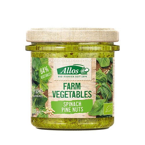 Billede af Smørepålæg Spinat og Pinjekerner Økologisk Farm Vegetables - 135 gram - Allos