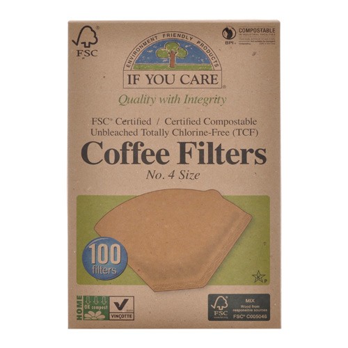 Coffee filters no. 4 ubleget  - 100 stk - If You Care