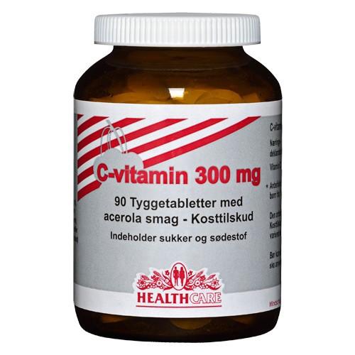 C-vitamin med acerola smag 300 mg - 90 tab - Health Care
