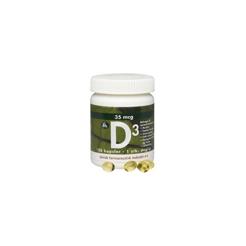 D-vitamin 35 mcg - 120 kapsler  - Dansk Farmaceutisk Industri