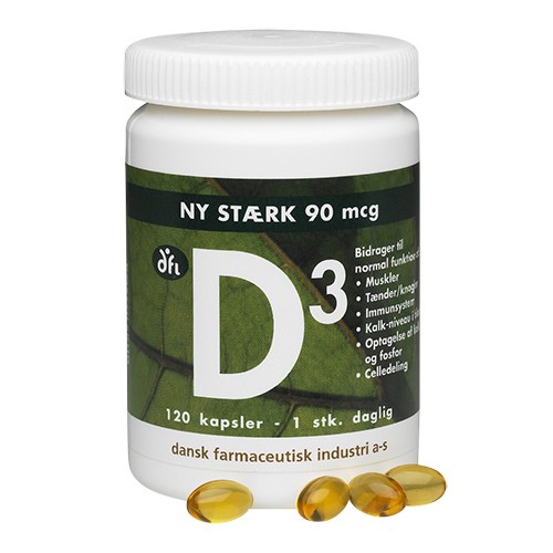 D3-vitamin 90 mcg - 120 kap - Dansk Farmaceutisk Industri