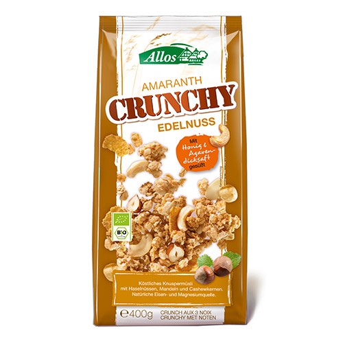Amaranth crunchy mysli Økologisk Edelnuss - 400 gram - Allos - Mindst holdbar til : 12-11-2025