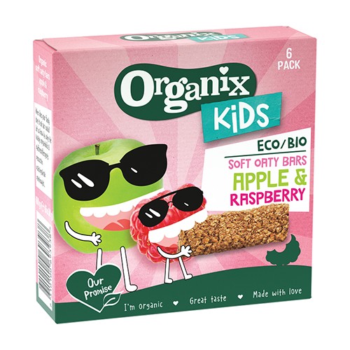 Organix Kids Raspberry & Apple Oaty Bars Økologisk - 180 gram - Organix