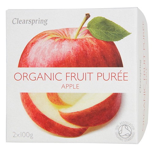 Frugtpuré Æble Økologisk - 200 gram - Clearspring - Mindst holdbar til : 31-08-2024