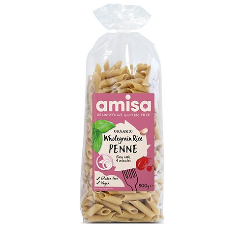 Billede af Fuldkornsris Penne pasta Økologisk - 500 gram - Amisa