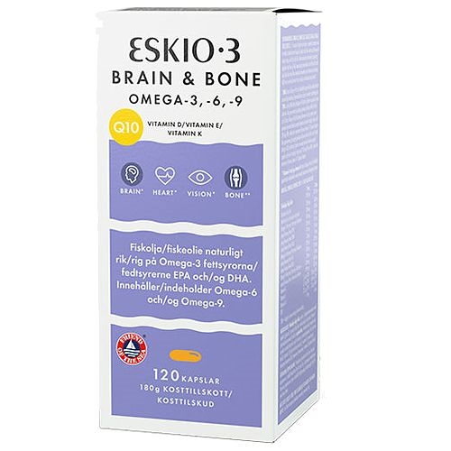 Eskio-3 Brain & Bone Omega 3, 6, 9 - 120 Kapsler - Eskio3