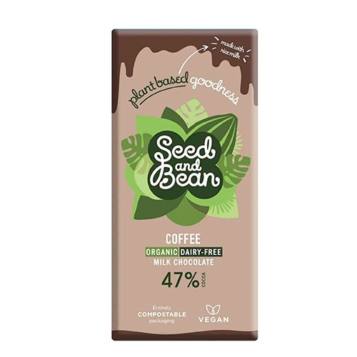 Chokolade 47% Coffee (plantebaseret) Økologisk - 75 gram - Seed & Bean - Mindst holdbar til : 30-11-2023
