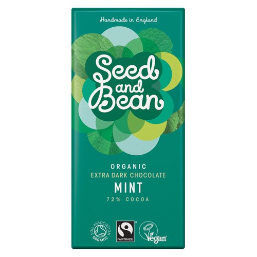 Mørk chokolade 72% m. mint Økologisk - 75 gram - Seed & Bean