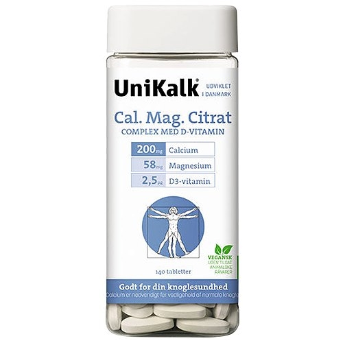 UniKalk Cal-Mag-Citrat - 140 Tabletter