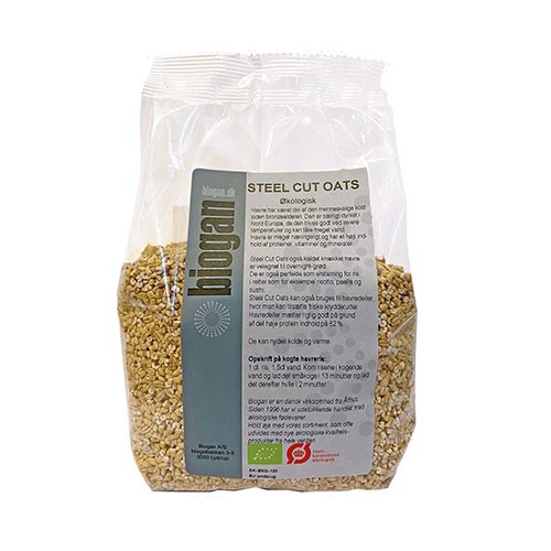 Billede af Steel Cut Oats knækket havre Økologisk - 400 gram - Biogan - Mindst holdbar til : 01-07-2024