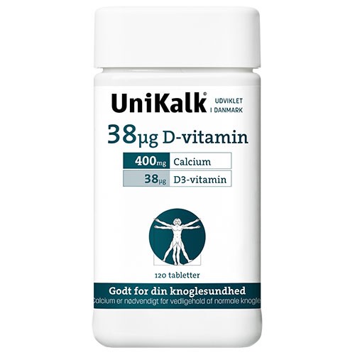 Unikalk 38 µg D-vitamin - 120 tabletter
