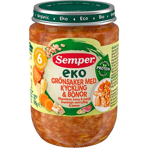 Billede af EKO Grøntsager med kylling & bønner Økologisk - 190 gram