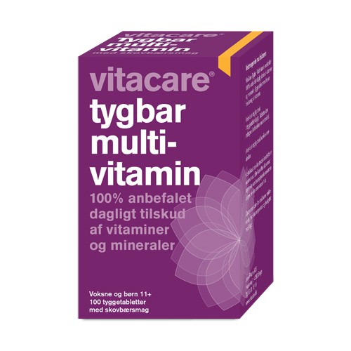 Tygbar Multivitamin til voksne - 100 tab - VitaCare