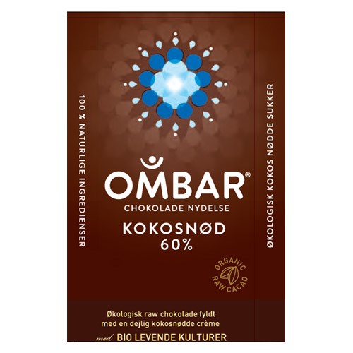 Bar kokosnød 60 % Ombar Økologisk - 35 gr - Coala\'s Naturprodukter ApS